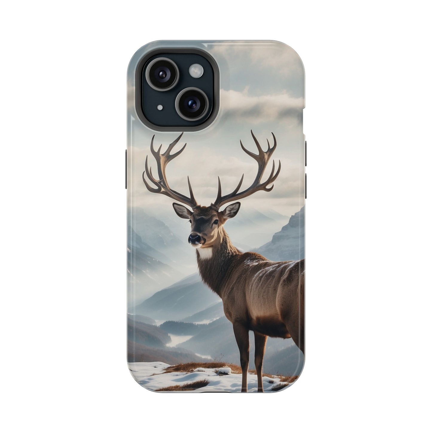 Alpine Majesty: Stag in Snow – MagSafe iPhone Case