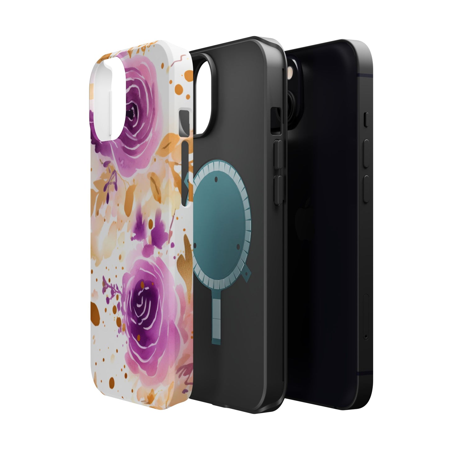 Soft Purple & Gold Floral Splash - MagSafe iPhone Series Case