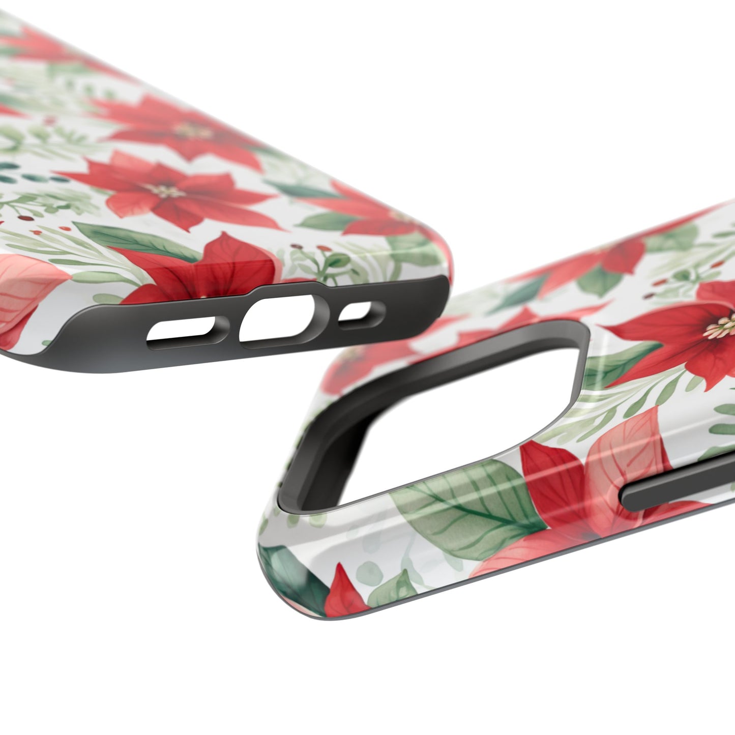 Festive Poinsettia Holiday Pattern – MagSafe iPhone Series Case