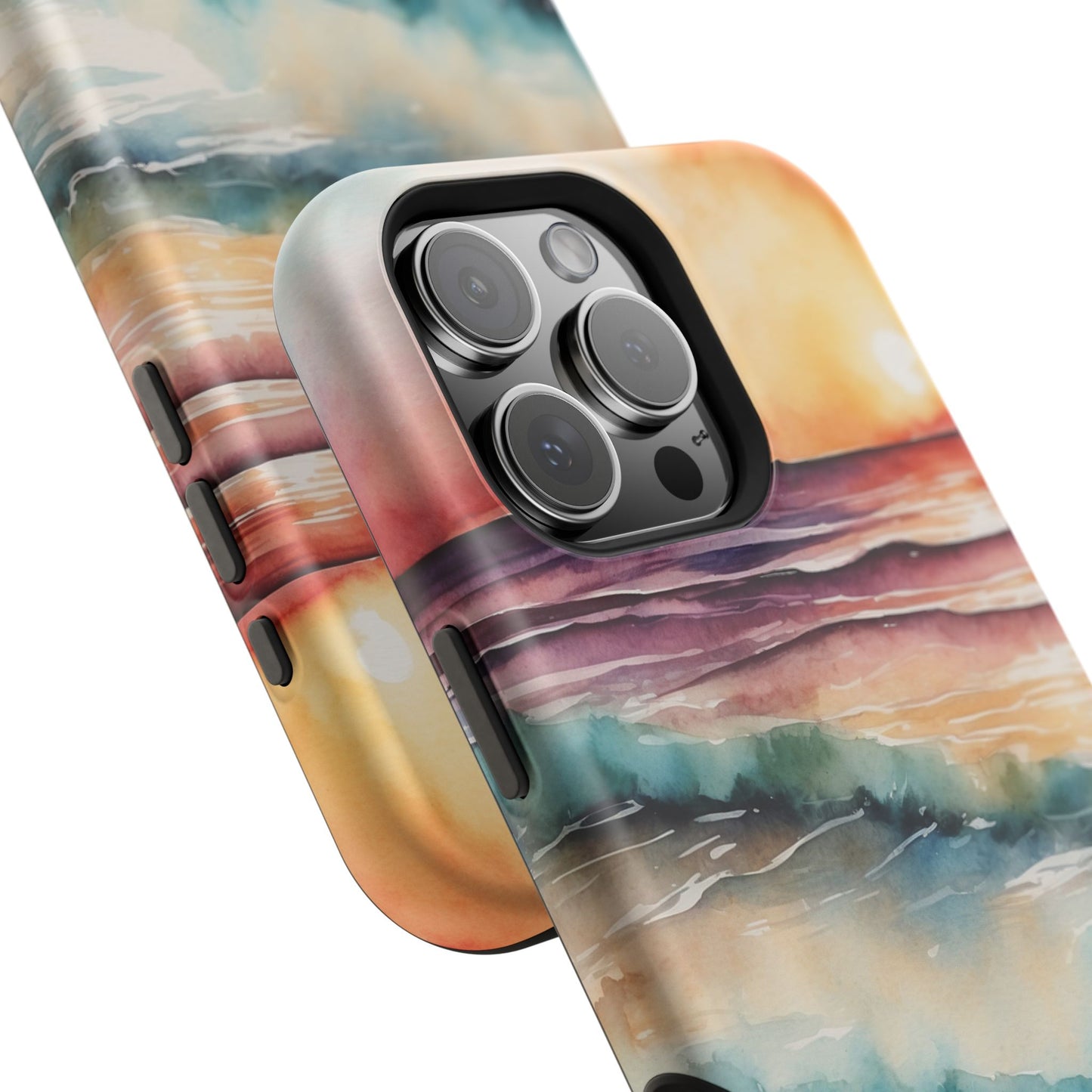 Sunset Waves MagSafe iPhone Case – Vibrant Watercolor Design