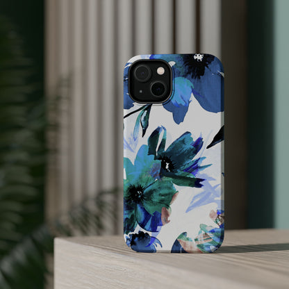 MagSafe iPhone Case – Serene Blue Blossom