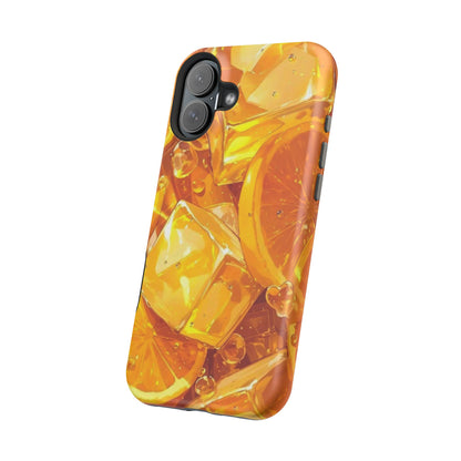 Citrus Splash MagSafe iPhone Case – Bright Orange Slices & Ice, Dual-Layer Protection