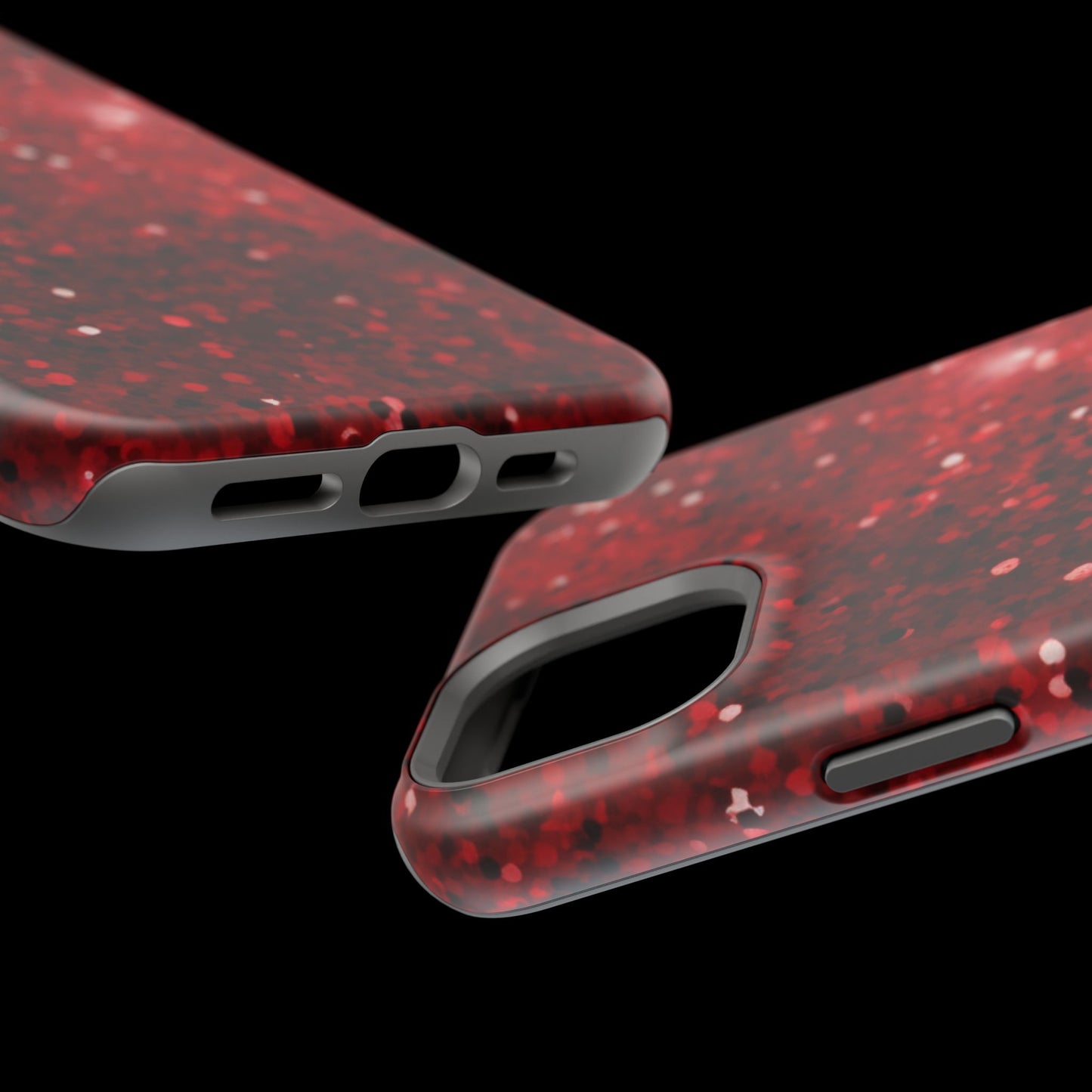 Crimson Glow Glitter MagSafe Case