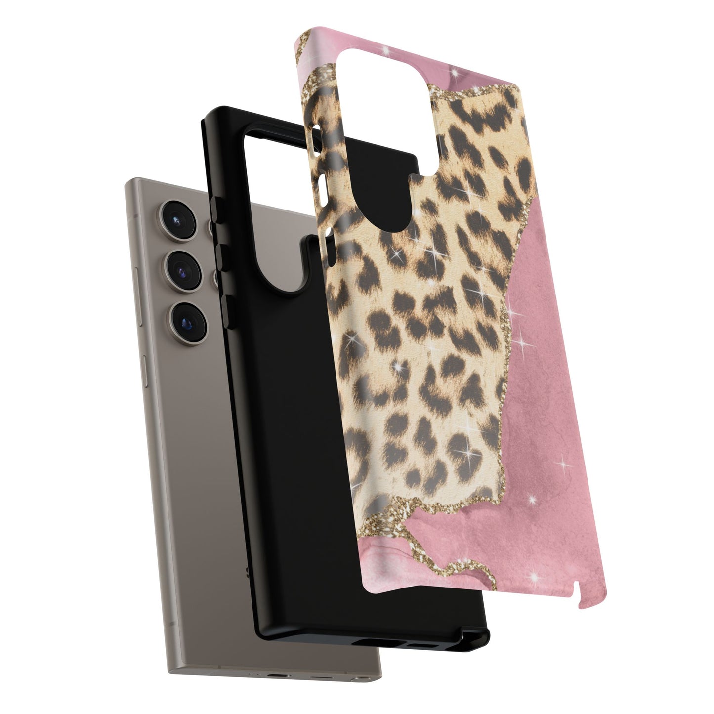 Pink Glam Leopard - Samsung Galaxy Series Case with Glitter Accents