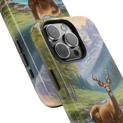 Alpine Serenity – Stag in Mountain Bliss iPhone Cases