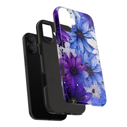 Vibrant Purple & Blue Floral Splash - iPhone Series Case