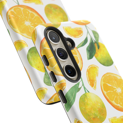 Sunny Citrus Grove Tough Samsung Galaxy Case – Watercolor Orange Design, Dual - Layer Protection - BOGO Cases