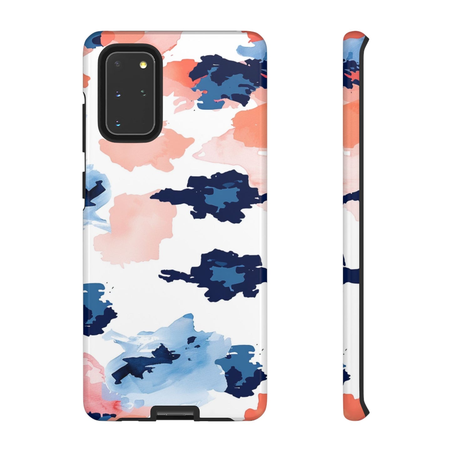 Abstract Coral & Navy Watercolor Design – Samsung Galaxy Case