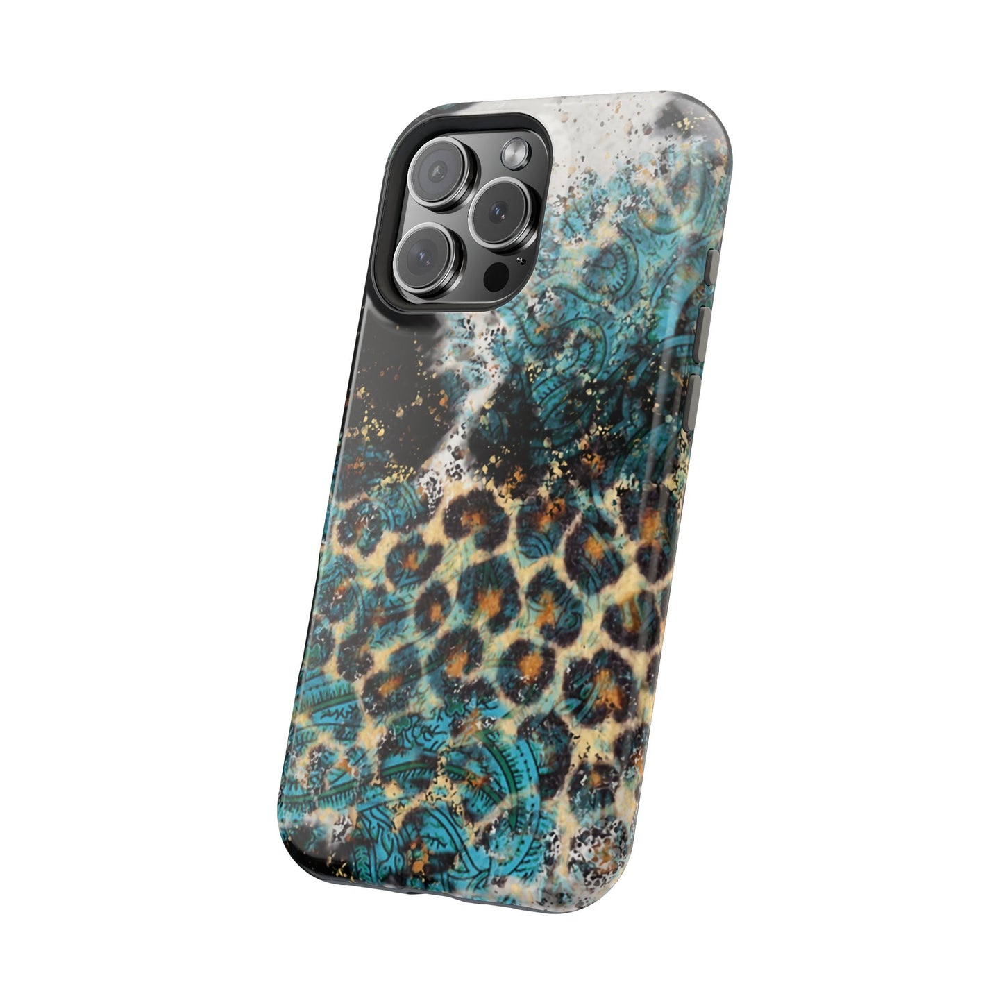 Turquoise Paisley Cowhide Leopard - MagSafe iPhone Series Case