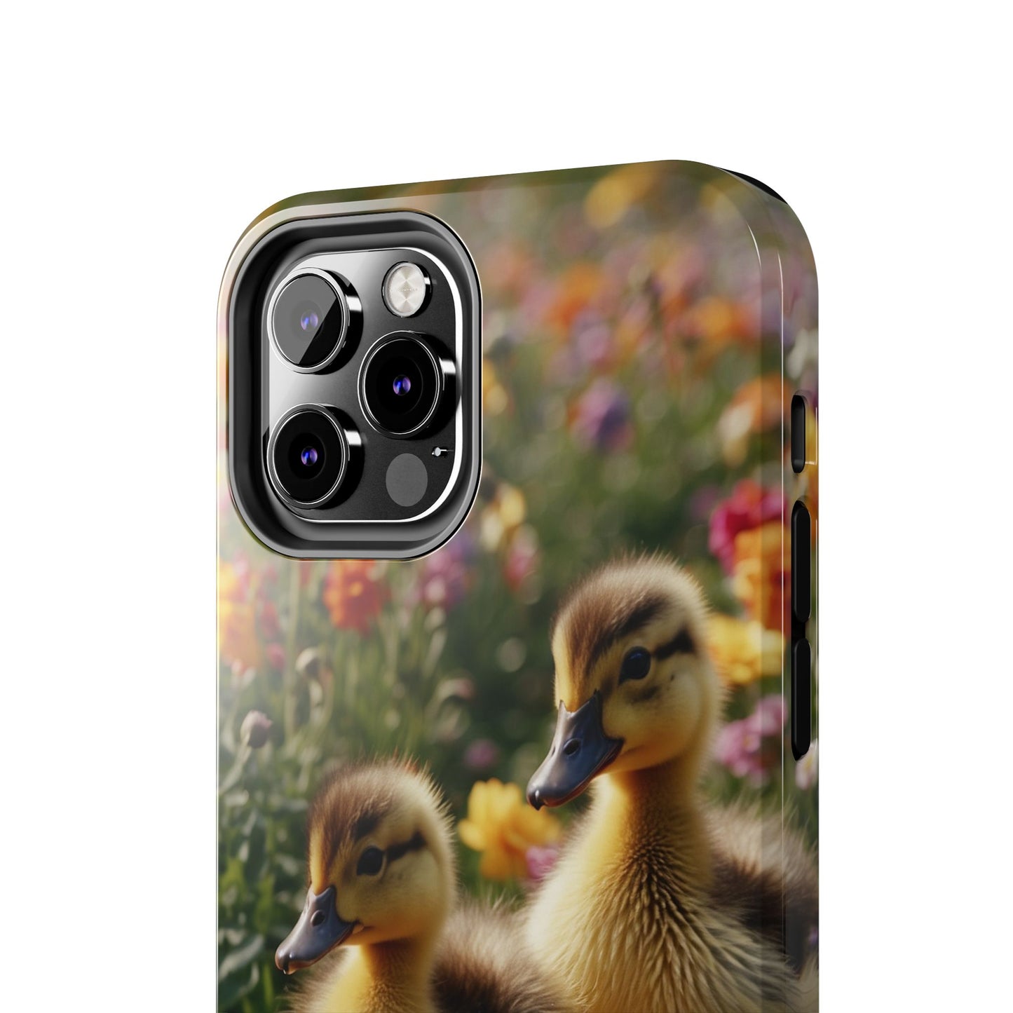 Charming Ducklings in Floral Garden - iPhone Case