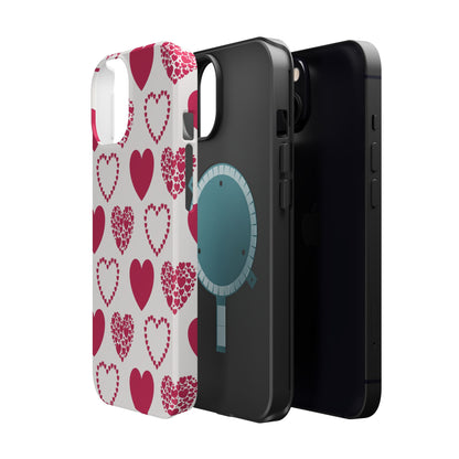 Clustered Pink Hearts MagSafe iPhone Case