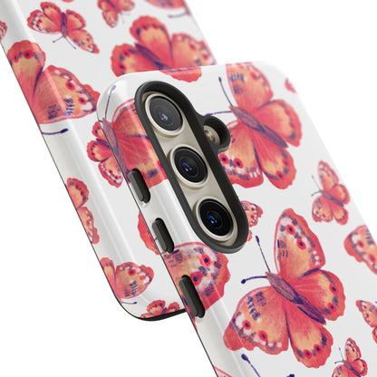 Coral Butterfly Samsung Galaxy Case – Slim, Protective Design with Bold Watercolor Print