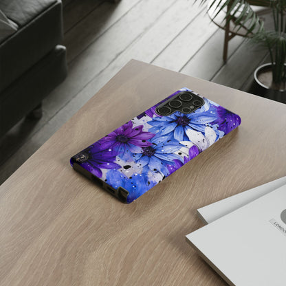 Vibrant Purple & Blue Floral Splash - Samsung Galaxy Series Case