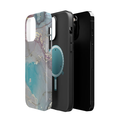 Sky Blue & Purple Marble Wave – MagSafe Case with Dreamy Marble Design