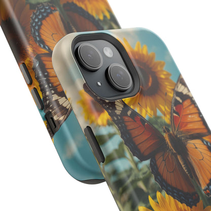 Vibrant Butterfly & Sunflower – MagSafe iPhone Case