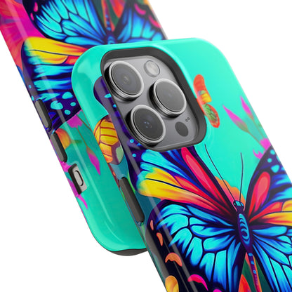 Vivid Butterfly & Floral Burst - MagSafe iPhone Case