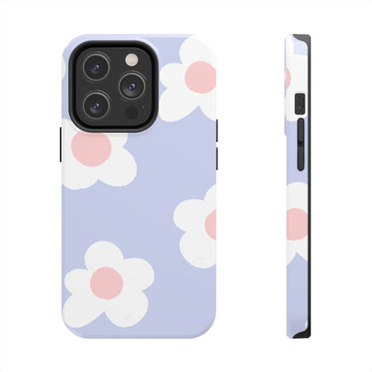 Retro Daisy Pastel Tough iPhone Case – Durable Design with Soft Matte Finish