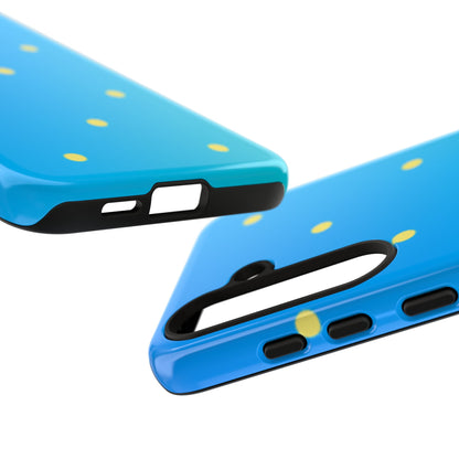 Blue Ocean Gradient Polka Dots Samsung Galaxy Case – Shockproof, Smooth Matte Finish, Dual-Layer Design