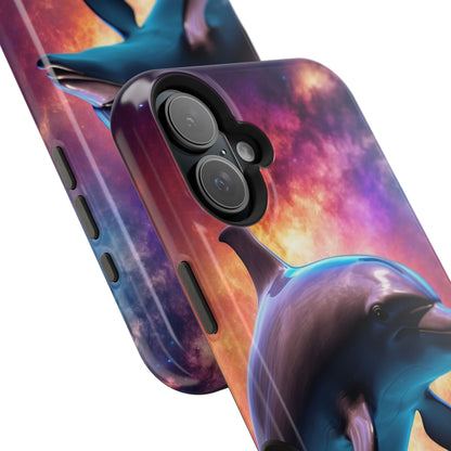 Cosmic Dolphin Galaxy Art - MagSafe-Compatible Case