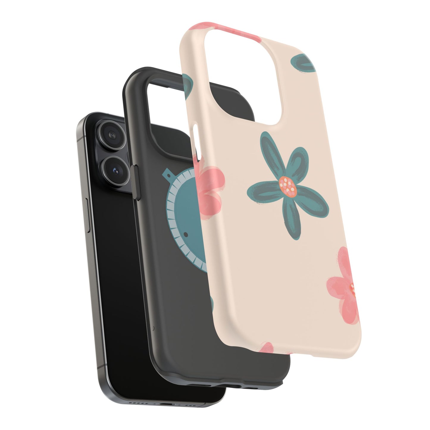 Vintage Floral Tough MagSafe iPhone Case – Soft Matte Finish with Dual-Layer Protection