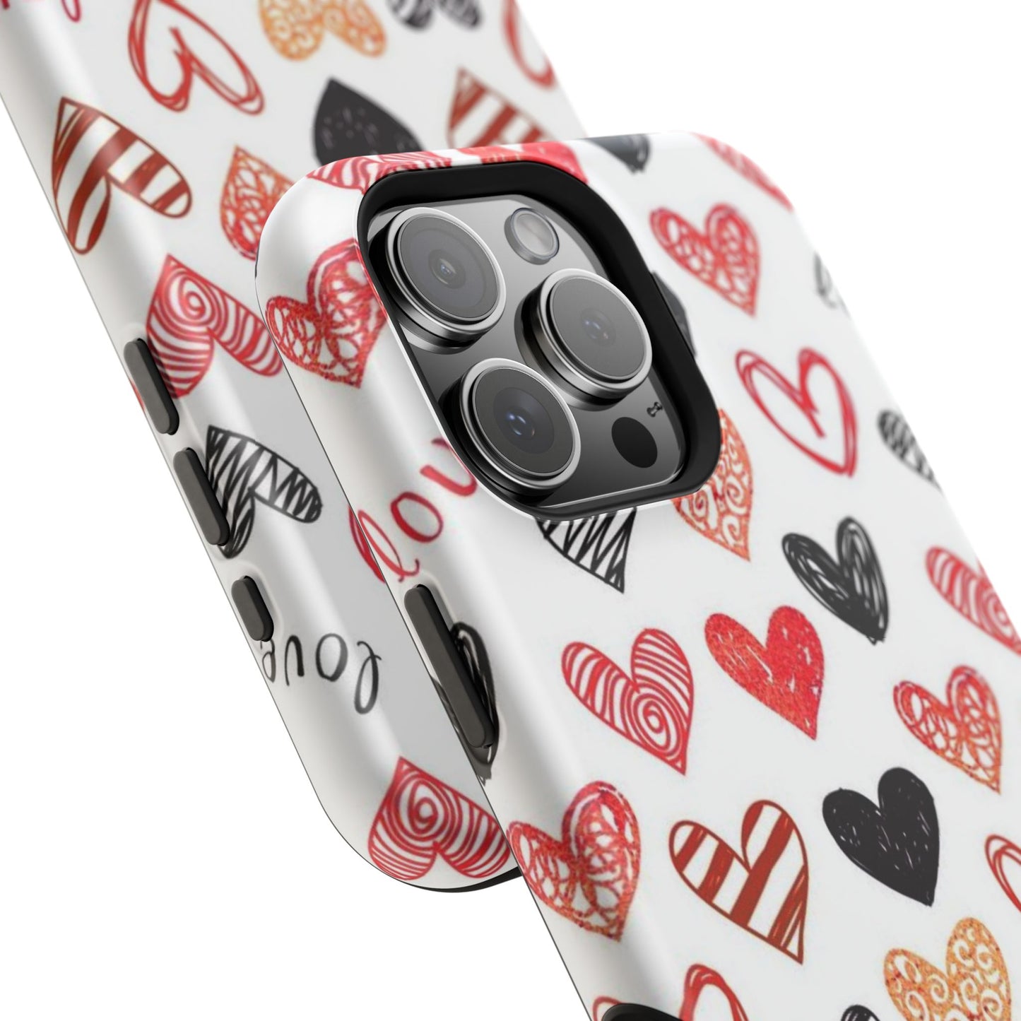 MagSafe Case: Hand-Drawn Hearts & Love