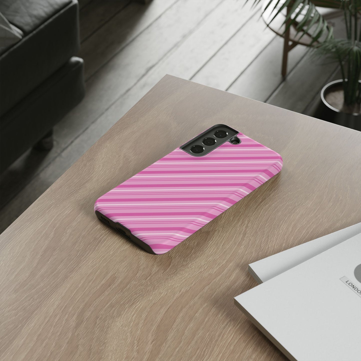 Samsung Galaxy Case - Pretty in Pink Stripes Design