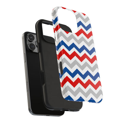 Patriotic Red, White & Blue Chevron – Geometric iPhone Case