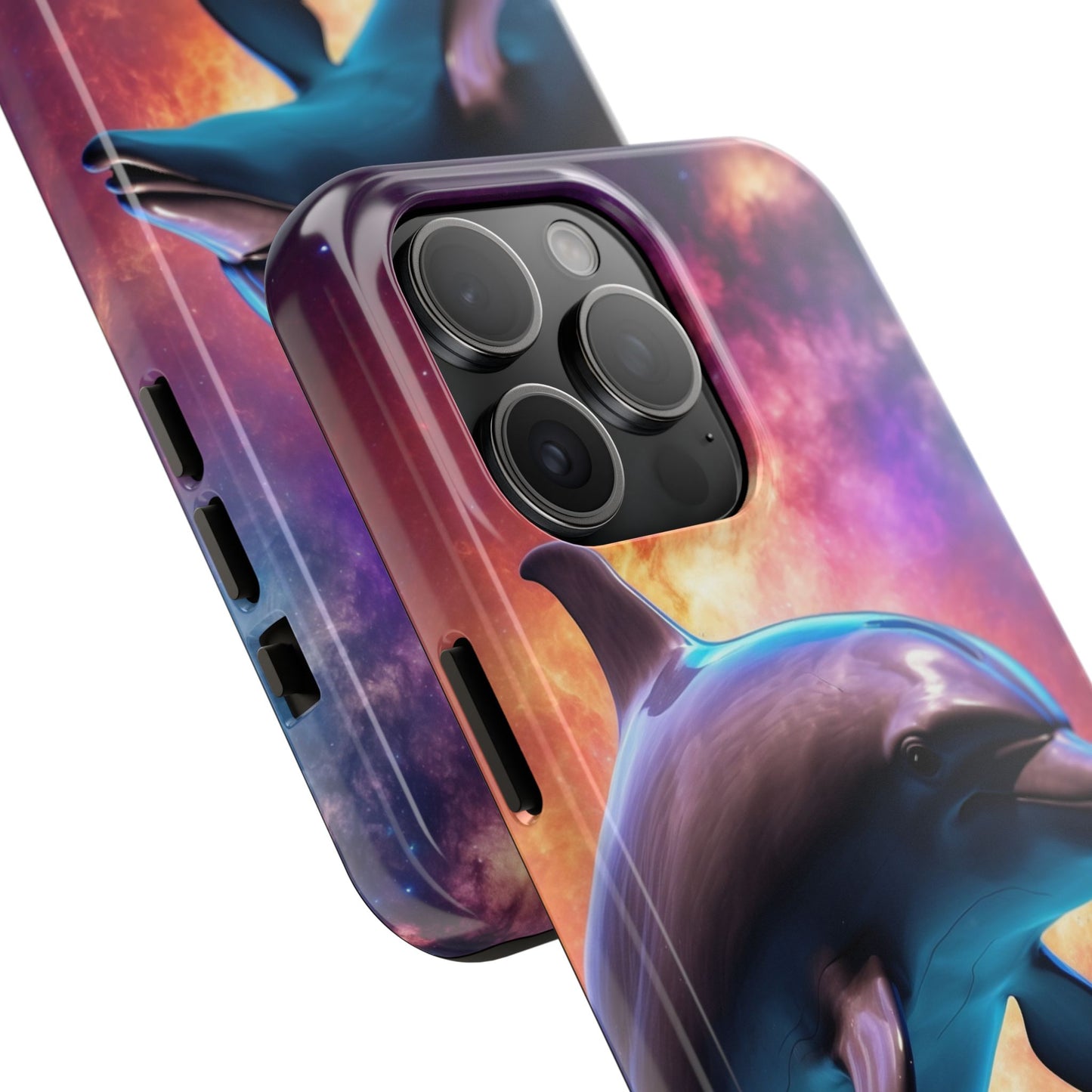 Cosmic Dolphin Galaxy Art - iPhone Case