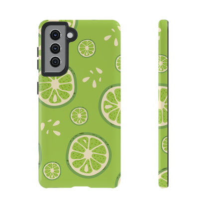 Zesty Lime Splash Tough Samsung Galaxy Case – Fresh Citrus Design, Dual-Layer Protection