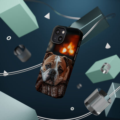 Cozy Bulldog MagSafe Case – Fireside-Inspired Protective Cover