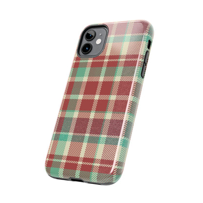 Red & Cream Vintage Plaid – Durable & Stylish iPhone Case