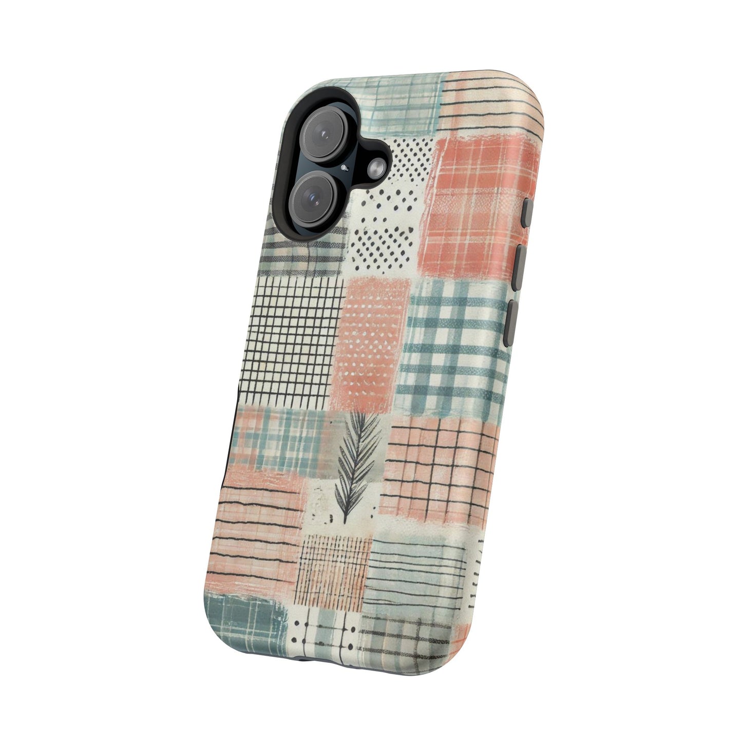 Rustic Patchwork MagSafe iPhone Case | Farmhouse Style & Shockproof