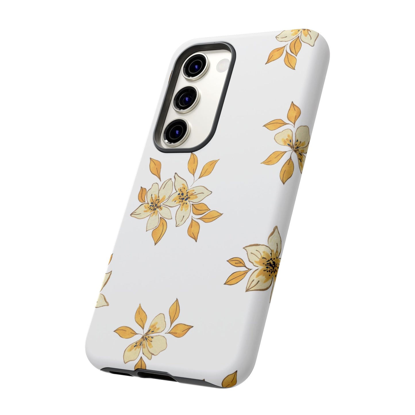 Delicate Yellow Blossom Samsung Galaxy Case – Minimalist Floral Design with Matte Finish