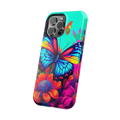 Vivid Butterfly & Floral Burst - MagSafe iPhone Case