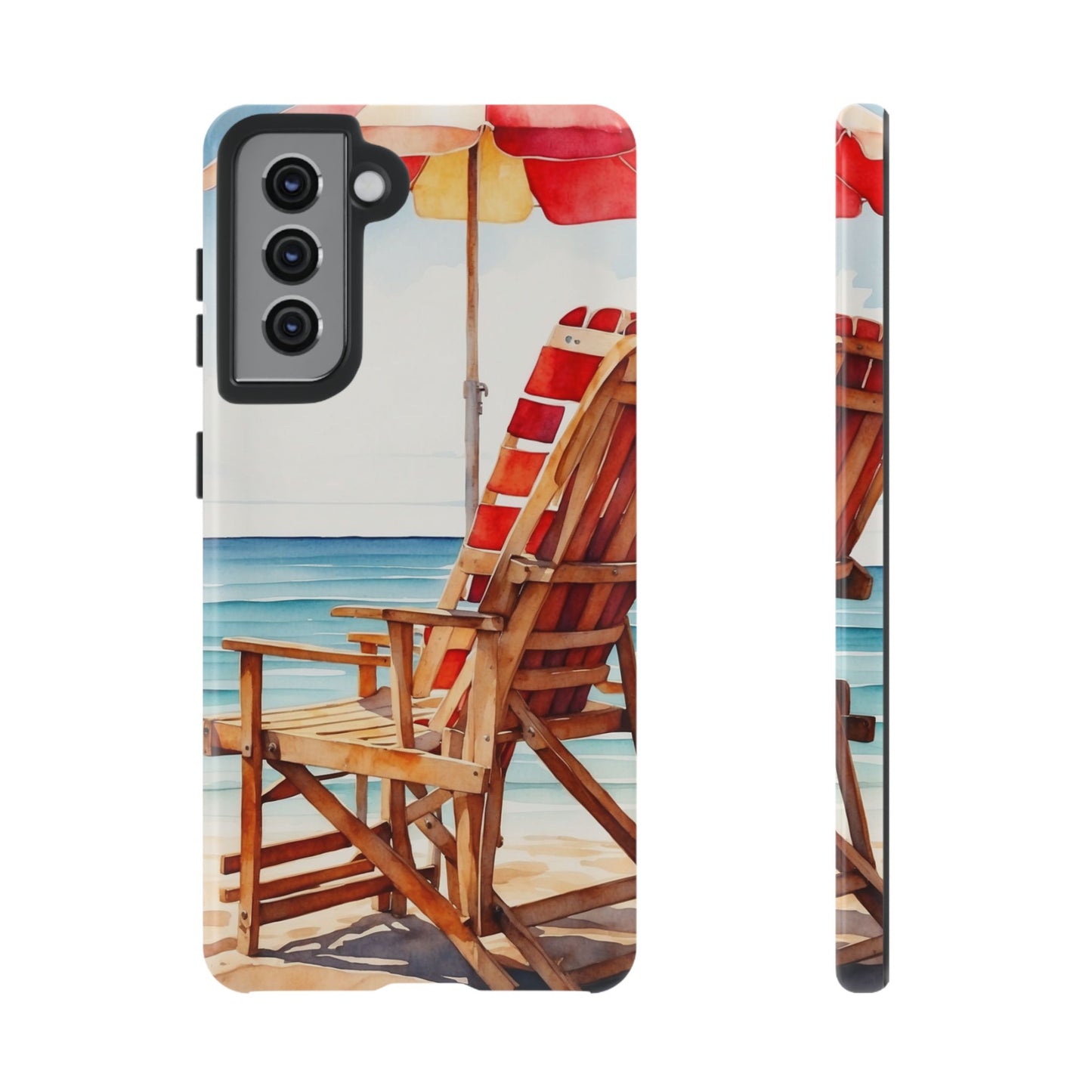 Beach Bliss Samsung Galaxy Case – Relaxing Seaside Chair and Umbrella Design