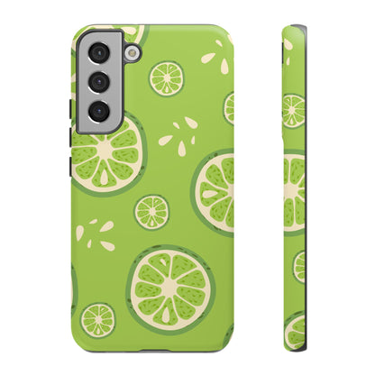 Zesty Lime Splash Tough Samsung Galaxy Case – Fresh Citrus Design, Dual-Layer Protection