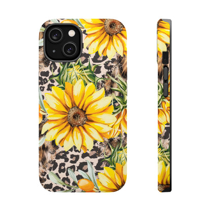 Leopard Sunflower Chic - MagSafe  iPhone Series Case