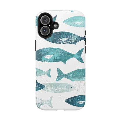 Vintage Blue Fish Print - iPhone Series Case