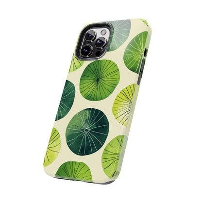 Watercolor Lily Pads iPhone Case – Shockproof, Matte Finish, Dual-Layer Protection