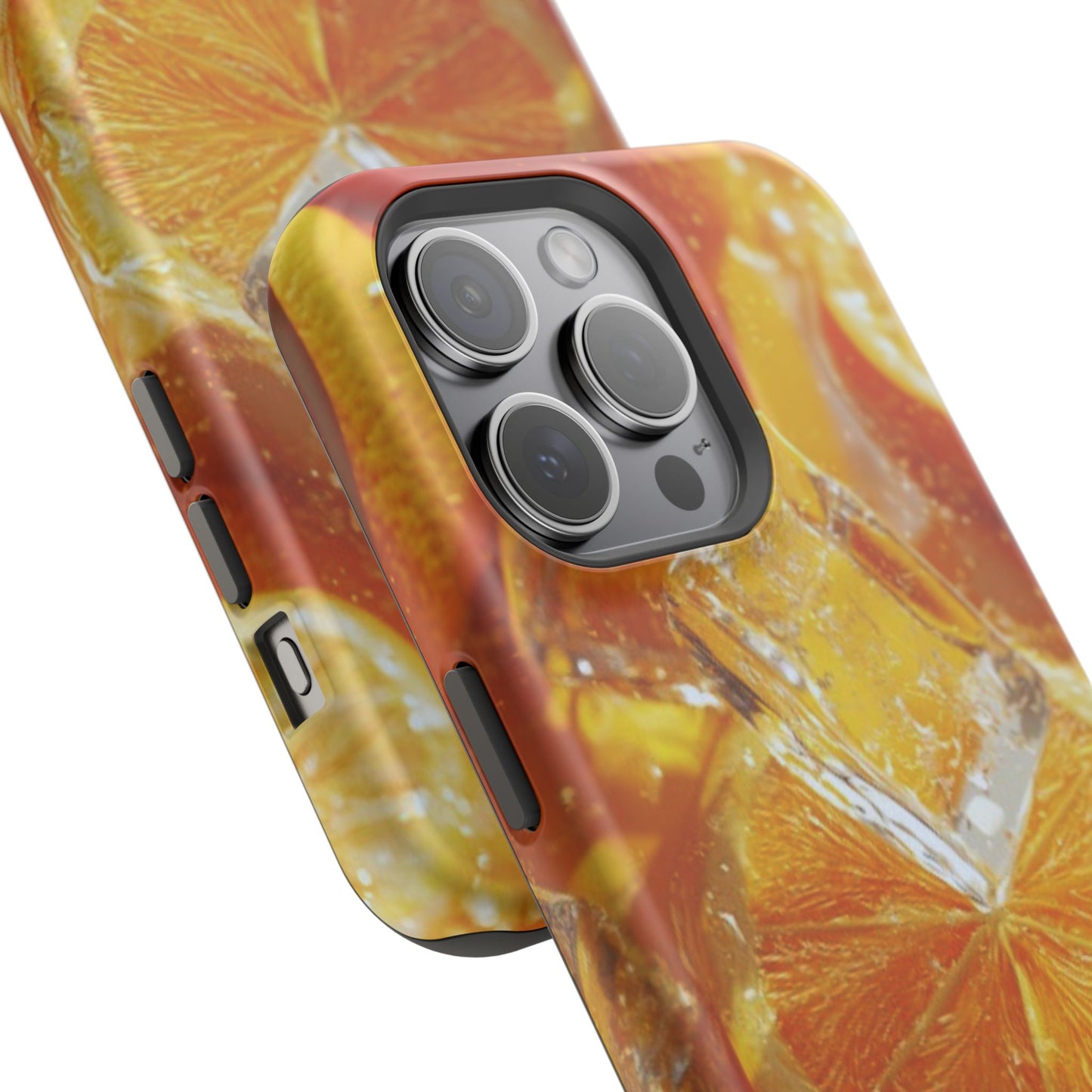 Citrus Orange Splash MagSafe iPhone Case – Dual-Layer Tough Protection, Vibrant Summer Design