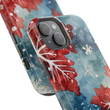 Crimson Snowflake Charm – MagSafe iPhone Case