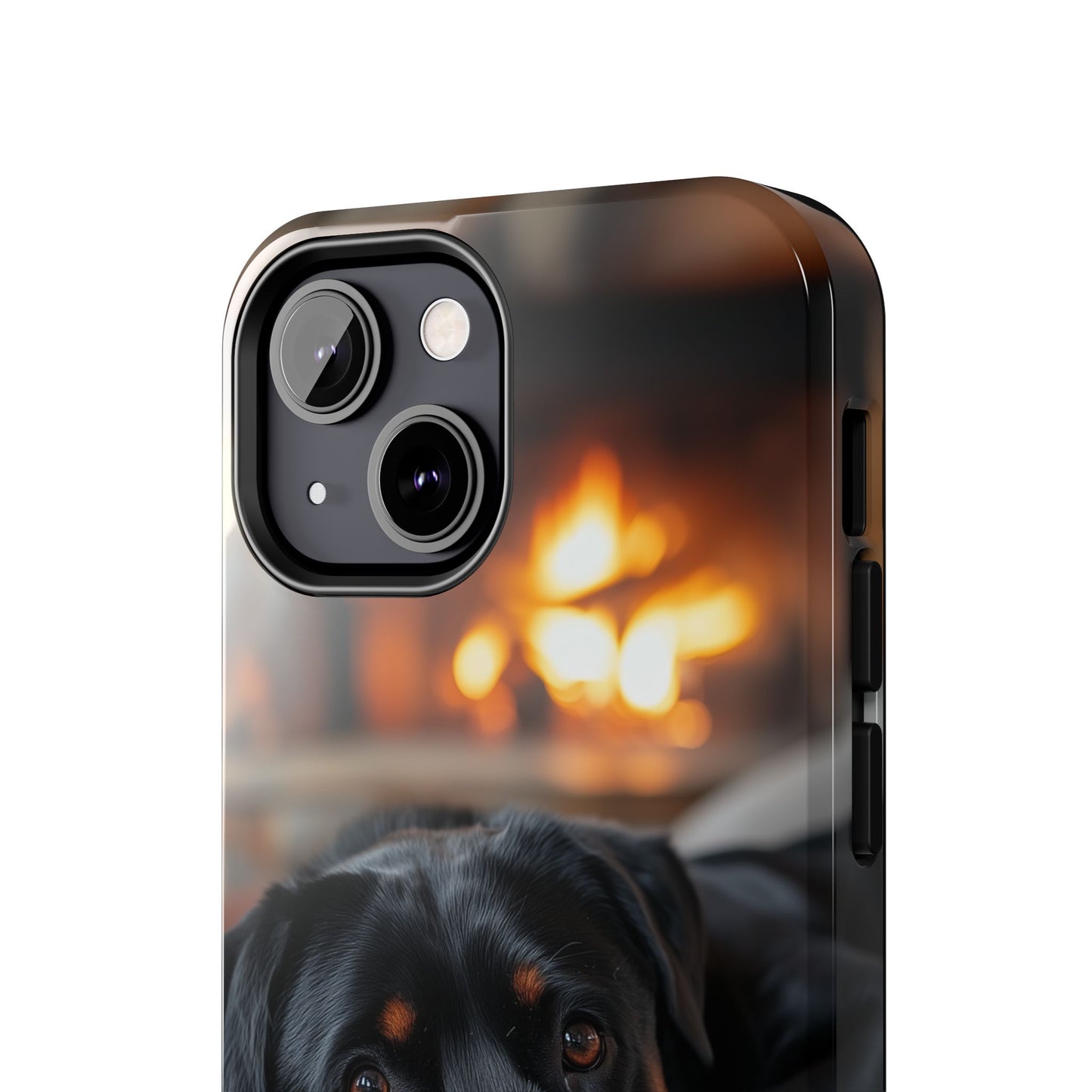 Warm Rottweiler by the Fireplace Samsung Galaxy Case – Rustic Charm for Dog Lovers