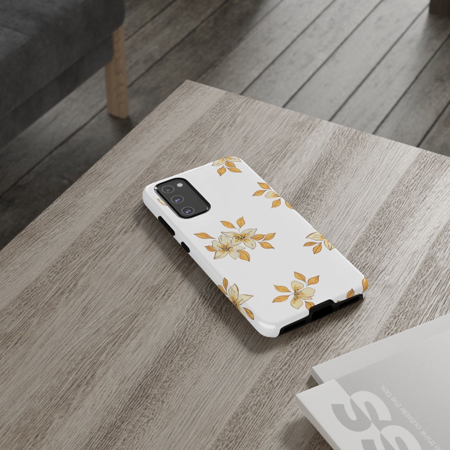 Delicate Yellow Blossom Samsung Galaxy Case – Minimalist Floral Design with Matte Finish