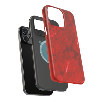 Bold Red Marble MagSafe iPhone Case – Luxe Design Meets Magnetic Precision