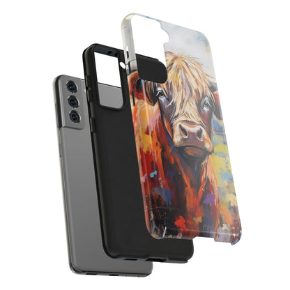 Cute Western Phone Case | Highland Cow | Robust Rocky Mountain-Inspired | Expressionism | Fresco