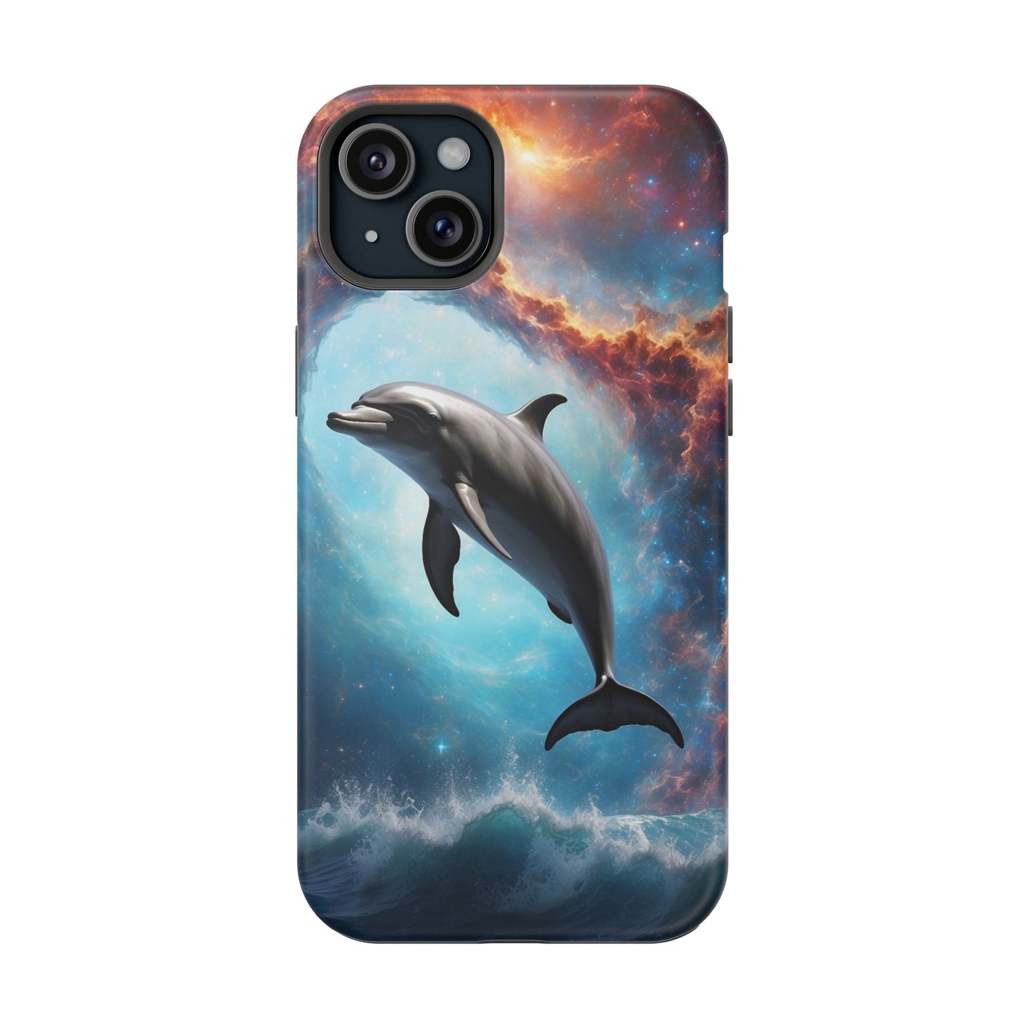 Cosmic Dolphin Space Vibes - MagSafe-Compatible Case