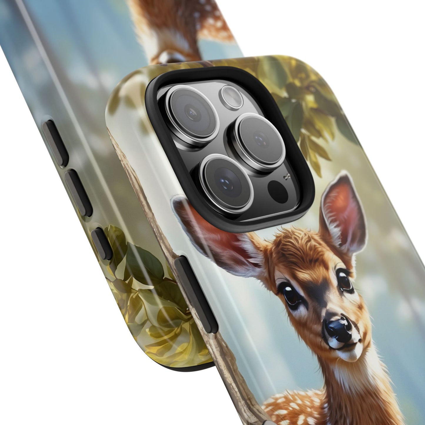 Whimsical Fawn in a Sunlit Forest iPhone Case