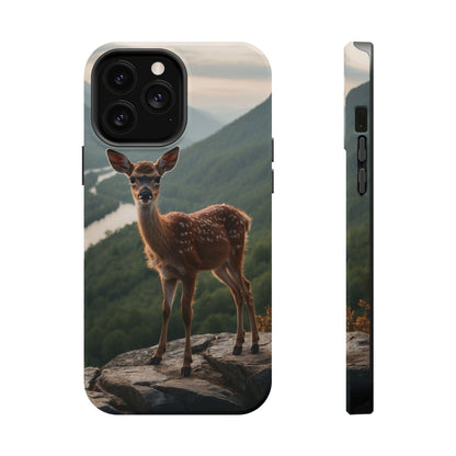 Majestic Fawn Overlooking Mountain Vista MagSafe iPhone Case