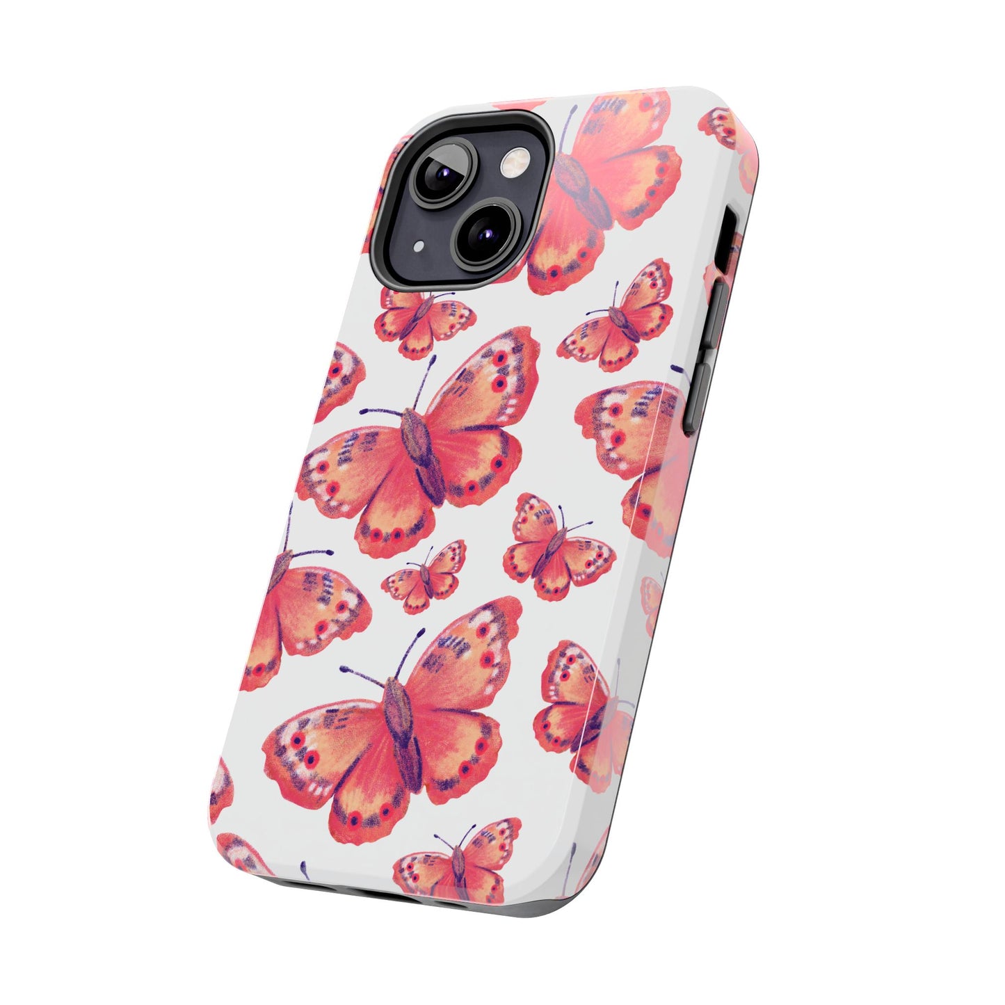 Coral Butterfly iPhone Case – Slim, Protective Design with Bold Watercolor Print