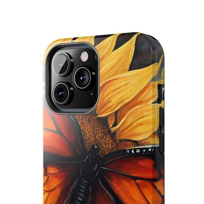 Monarch Butterfly & Sunflower Art – iPhone Case